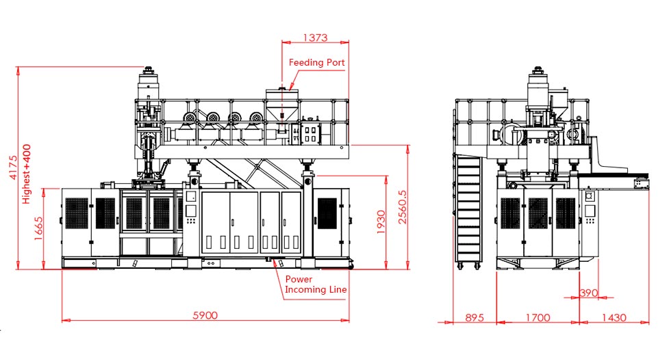 120L accumulate blow molding machine